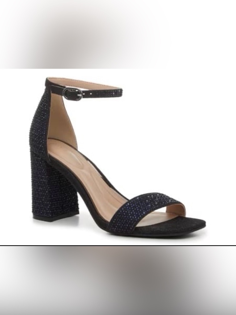 Kellie & Katie Dark Navy Rhinestone High Heel Sandals Worn Once Women’s Size 7